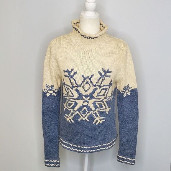 Y2K TAKEOUT mock neck‎ snowflake angora sweater M - Picture 1 of 7